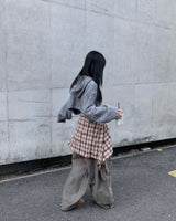 ウールクロップフードニット