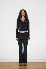 Petite zip-up - black