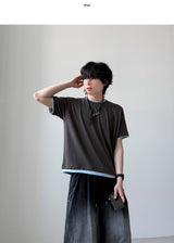 [1+1] パステルレイヤードショートスリーブTシャツ