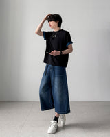 [1+1] クロップレイヤード半袖Tシャツ