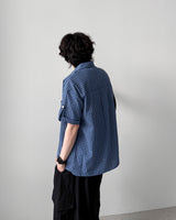 メシア ターンアップ チェック シャツ