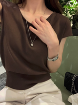 Aday Cap Sleeve Sleeve Knit Sleeveless Top / 5 Colors