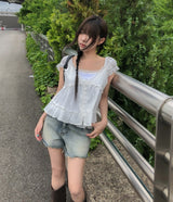 イブスクエアレーススリーブレス