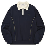 OPEN COLLAR SWEATSHIRT [DARK NAVY]