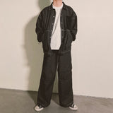 reverse Terry Pocket Denim Pants_black