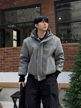 Haron woolfaka hooded padded jacket
