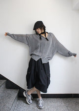 MESH KNIT HOOD ZIP-UP