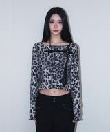rough gothic cross patch cd - leopard