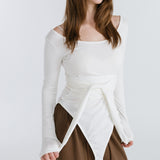 STRAP LAYERED T-SHIRT / WHITE