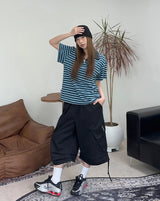 Lot Eyelet Cargo Bermuda Pants