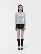26FW★ [mnem]オフセット レイヤー ティー