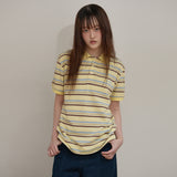 ストライプロゴピケハーフTシャツ