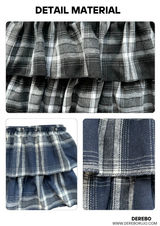 checkered layered frill wrap skirt