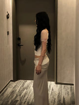 Jelly Shirring Long Skirt