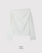 Drape One Shoulder Warm Knit +Tie Set (5color)