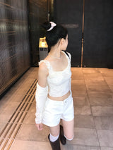 Sugar Dairy Frill Lace Sleeveless Top