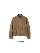 Chen Semi-cropped button suede jacket (3 colors)