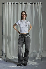 CHECK PATCH DENIM
