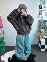 テディフリースルーズジップアップ🤍💙🤎3カラー
