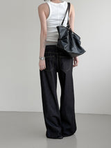 Rimb Minimal Ribbed Sleeveless Top