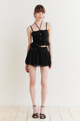 WHISPER BUTTON TOP black