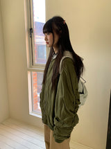 [unisex] Youinb Two-Way Shirring Hood Flight Jumper
