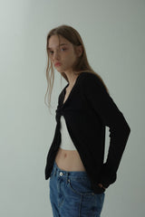 TWIST PEARL KNIT_ BLACK
