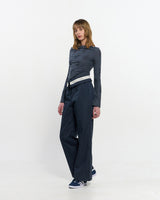 フォールドオーバーワイドスラックス _ NAVY