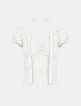 ローラドットシャーリング半袖Tシャツ