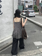 ミュエル バック アジャスト ロールアップ ロウデニム パンツ