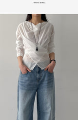 Paper See-through Wrap Blouse