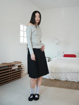 ONE-SHOULDER ELASTIC T (MELANGE)