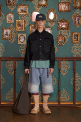 POCKET ARGYLE SHORT JACKET / BLACK