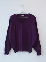 v neck loose knit top