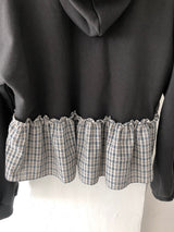 Plaid Frill Hoodie Tee