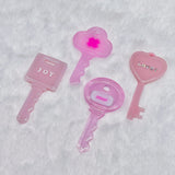 Key of Your Heart HEART Lover Pink with "With My Love" Lettering Pendant / Couple Birthday Gift Charm Bag Phone Key Shape