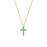 Aqua Cross Necklace