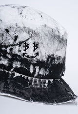 BBD Smoke Painted Custom Denim Bucket Hat (White)