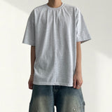 PEACE SUPIMA incision plain boxy fit short sleeve shirt