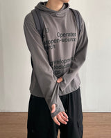 オープンレタリングフードロングスリーブ