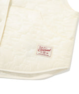 Women’s Clover Heart Quilted Short Vest Light Yellow