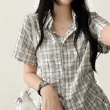  Marty Side Shirring String Short Sleeve Shirt