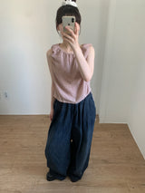 フーディドバルーンデニムパンツ (2color)
