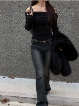 Low slim boots cut pants