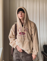 ヒッピーフリースハーフジップアップフーディー