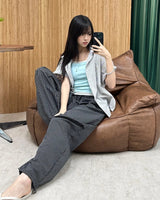 Rael Ribbed Square Neck Slim Sleeveless