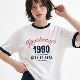 チェッカー アーチ ロゴ リンガー Tシャツ(3color)