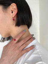 [925silver] Red point earring
