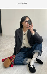 Granma Collar Knit Cardigan