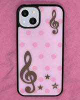 [made] Dot treble clef pink phone case (glass bumper)